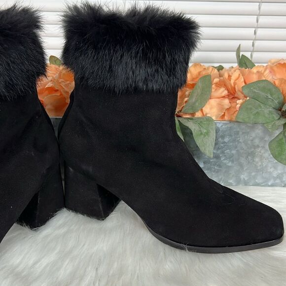 SCHUTZ Ketlyn Fur Trim Suede Boots Sz 10 - Picture 8 of 14